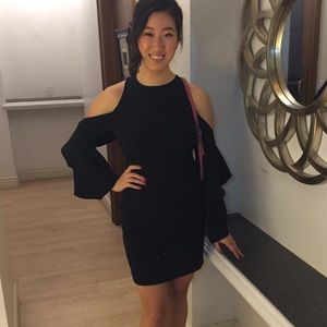 Gently used black mini dress by Bardot size 6